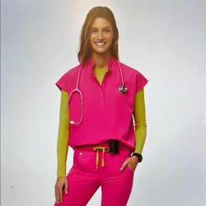 Figs Scrub set - Shocking Pink